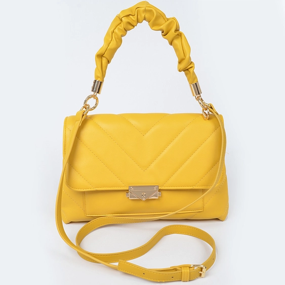 Sac à bandoulière en similicuir matelassé avec chaîne