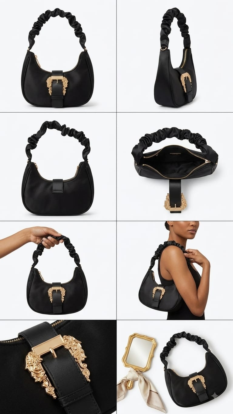 Sac avec boucle en satin