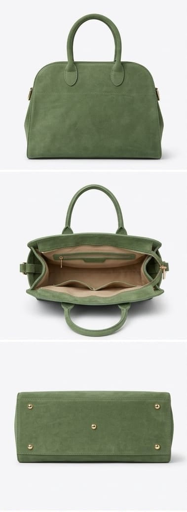 Sac cabas en suède — vert
