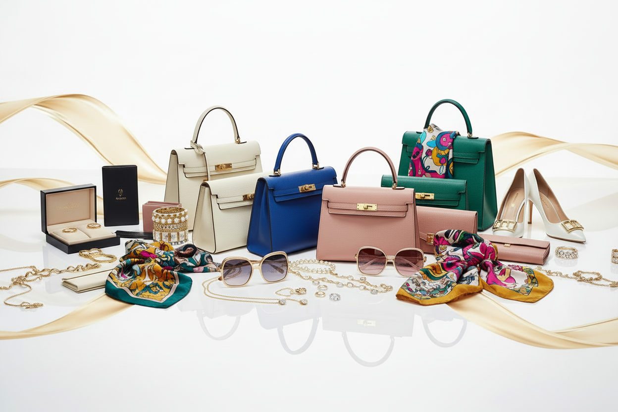 Bannière éclatante sacs et accessoires corrigée